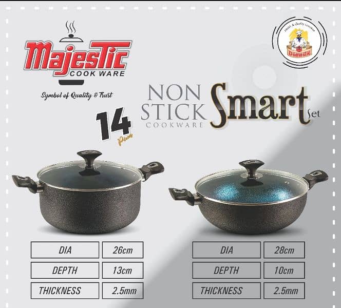 Orignal Majestic Smart Gift set 14pcs Non stick Cookware set Non Stick 2