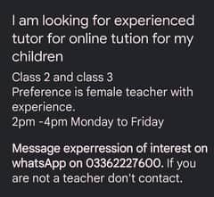 I am looking for tutoring for my children