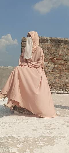 Abaya,Hijab with Half Niqab