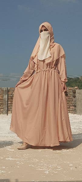 Abaya, hijab with half niqab 1