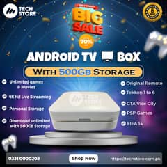 Etisalat Android Tv Box | Smart Tv Box | With 500GB Storage (Box Pack)