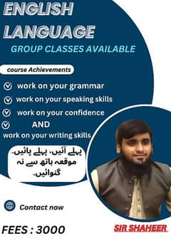 English language, online courses, English online class in karachi