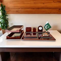 Executive Desk Set for Office 9 Pcs (Flag not Included)