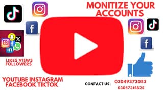 Monetization /Subscribers /Watch time/tiktok/Facebook 0