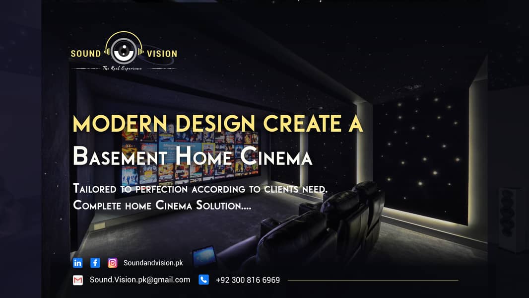 Modern Design Create a  Basement Home Cinema 0