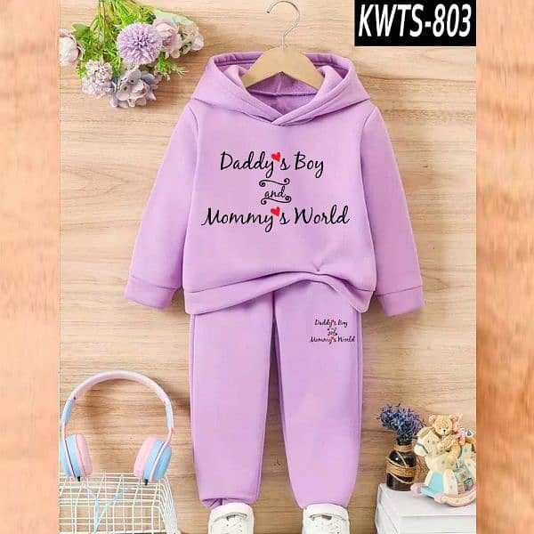 Kids Hoodie Style Winter Track-Suit. 
Fabric(Double Fleece). 2