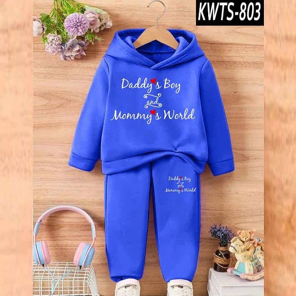 Kids Hoodie Style Winter Track-Suit. 
Fabric(Double Fleece). 6