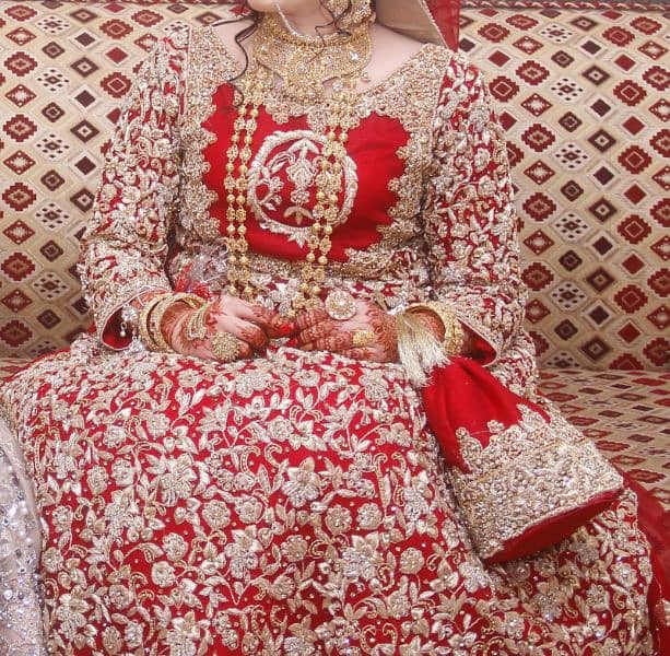 Bridal lehnga on net fabric with embroidery 2