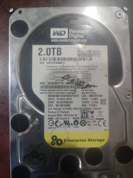 Internel hard drive 2tb for sale 03349544791 2