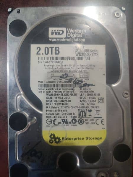 Internel hard drive 2tb for sale 03349544791 3