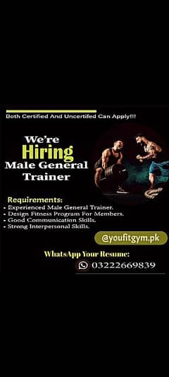 Required Gym trainer