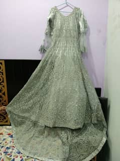 long tailed bridal maxi gray color beautifully designed