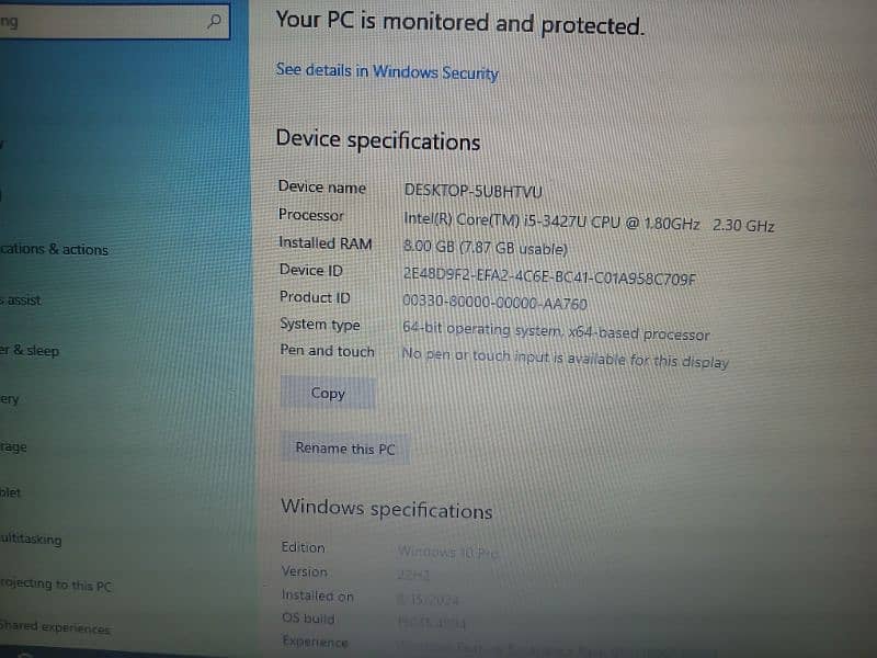 HP Folio 9470m i5 3rd Gen 8gb Ram 256gb SSD 0