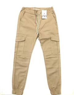 1 pc Man Cotton Plain Cargo pants With 6 Pockets