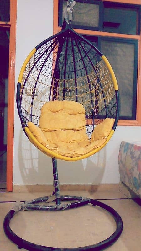 "Stylish Hanging Egg Swing Chair with Stand for Sale" 1