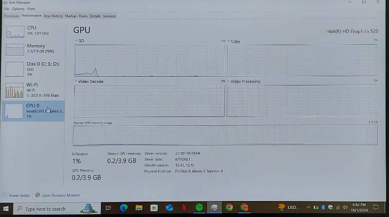 Core i7 6th generation 8gb ram 256gb rom SSD with extra battery 5