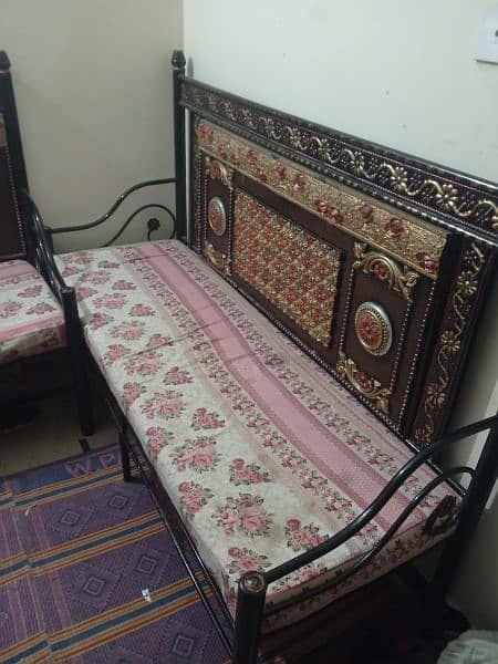 King size bed with 5seater sofa and matress 4