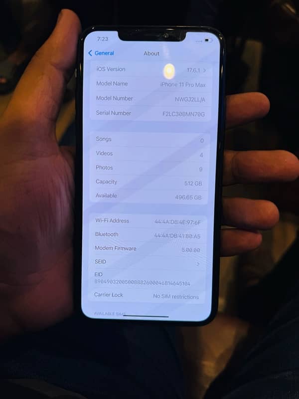 iPhone 11 Pro max 512 GB dual sim pta approved urgent sale 5