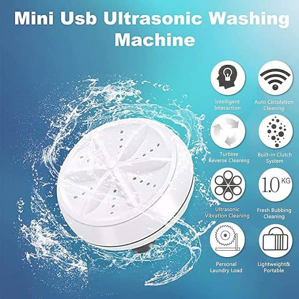 Mini Washing Machine Portable USB Ultrasonic Turbine Washer 5