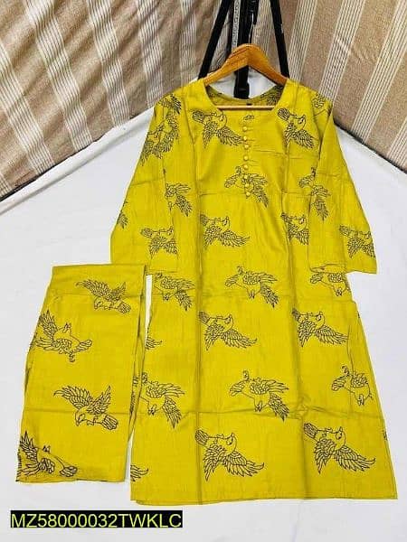 2 Pcs women linen printed suit 7