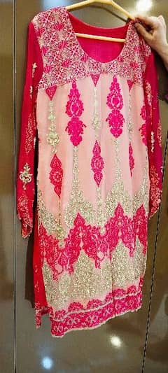 embroidered crinkle chiffon suit