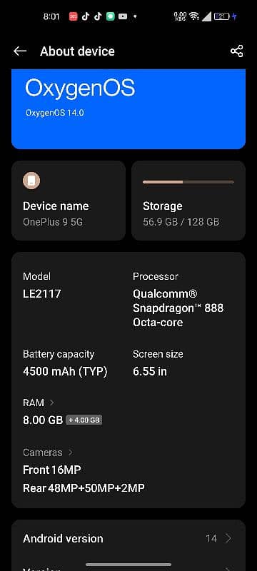 oneplus 9 5G single sim pta aprove 5