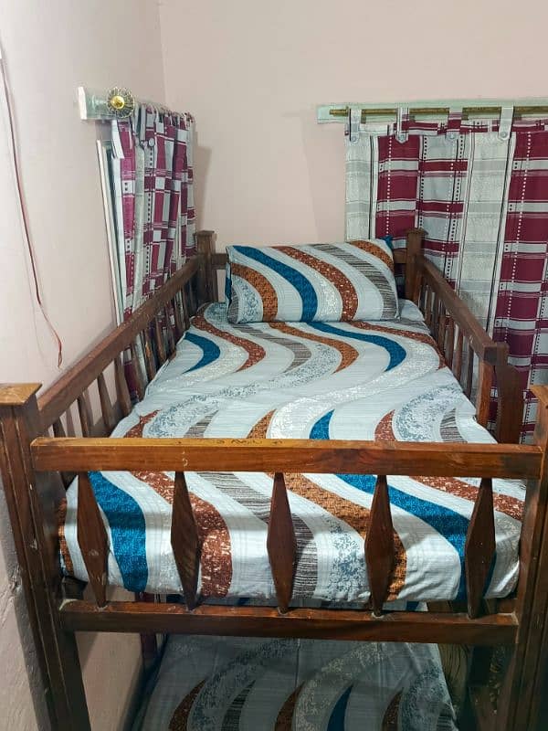 Double bed (purewood)with mattress 4