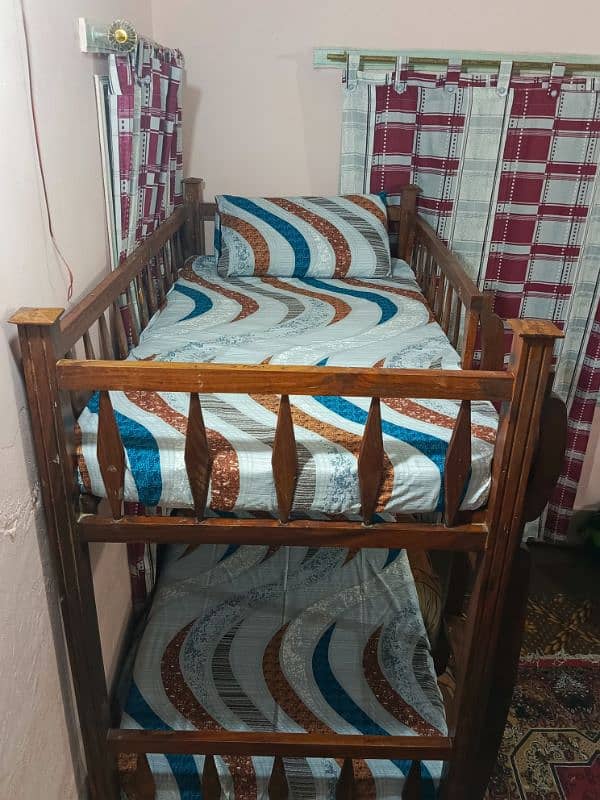 Double bed (purewood)with mattress 5