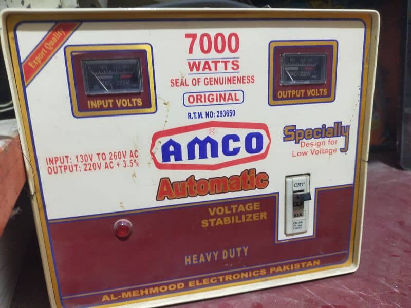 Amco 7000 Watts Ac stabilizer Automatic 0