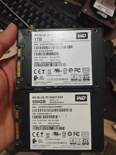 WD 500gb 1tb SSD available 100% health