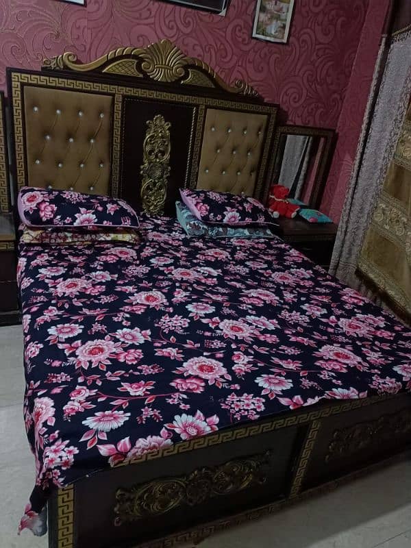 Wooden King Bed | Mattress | For Sale 3