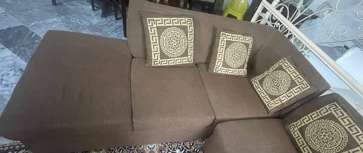 7 Seater L Shape Sofa with cushions 2