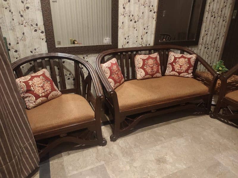 2+1+1 pure wood sofa new seat poshish 0