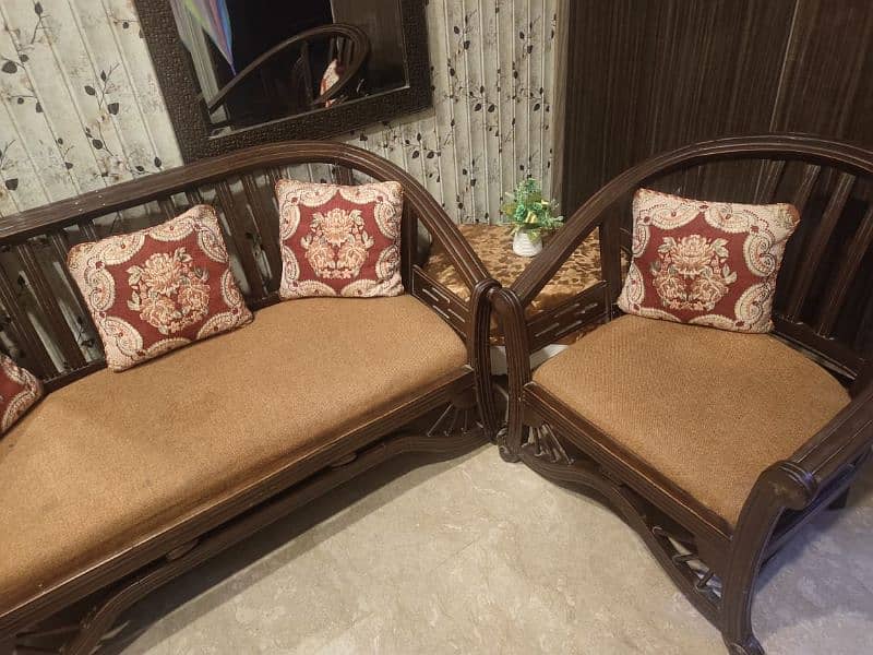 2+1+1 pure wood sofa new seat poshish 1