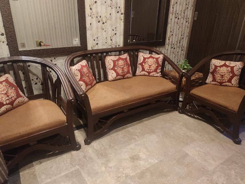 2+1+1 pure wood sofa new seat poshish 2