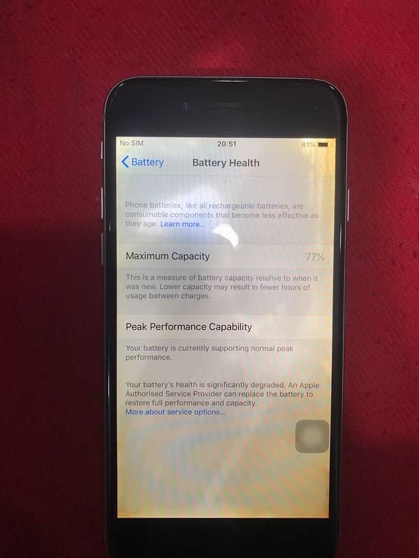 iphone 6 non pta 64gb battery health 77% 2