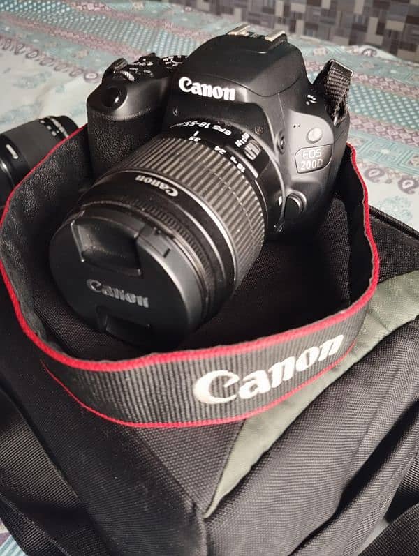 Canon DSLR 200D With 2 Lens EFS 18-55mm and EFS 55-250mm 2