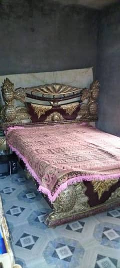 bedset/double bed/wooden bed/side table/dressing table