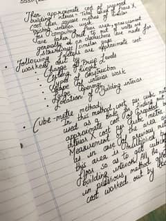 Hand writing assignment work