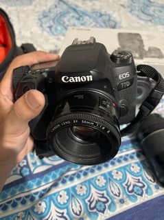 Canon EOS 77d with 75-300mm, 50mm, 28mm and 32gb card