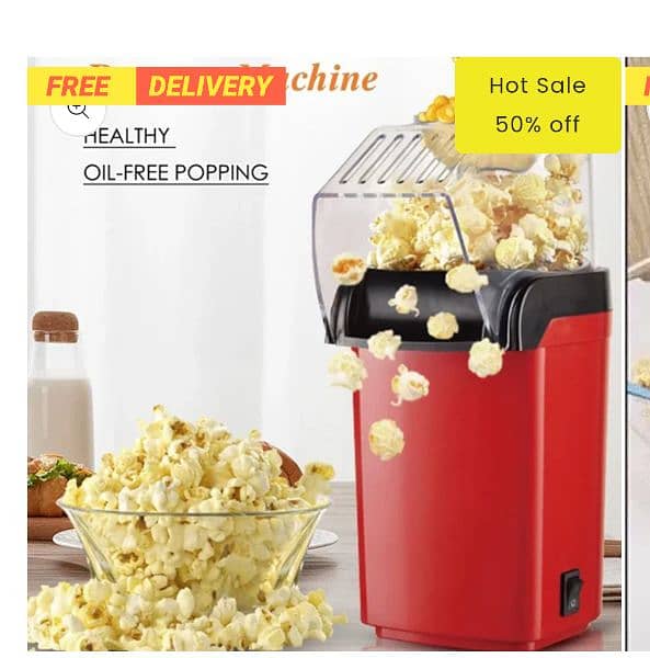 Portable Hot Popcorn Machine - Automatic Popcorn Maker 0