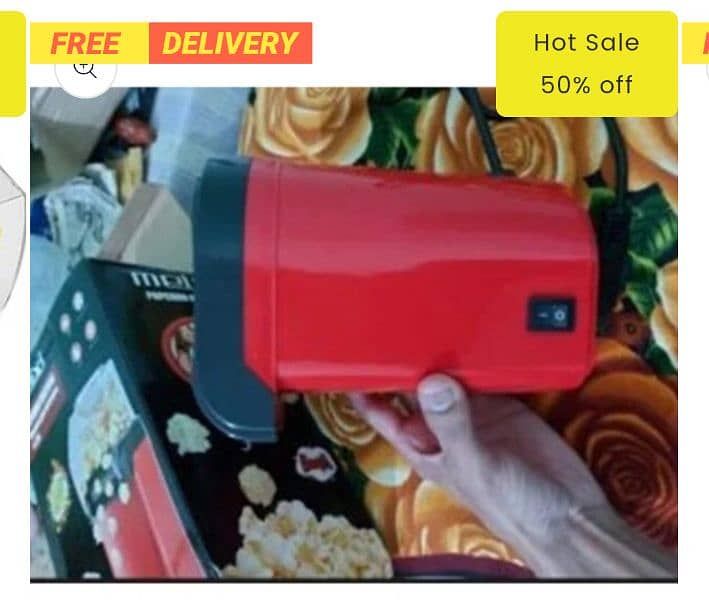 Portable Hot Popcorn Machine - Automatic Popcorn Maker 2