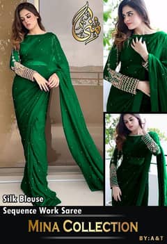 Pearl attached 7 yard saree