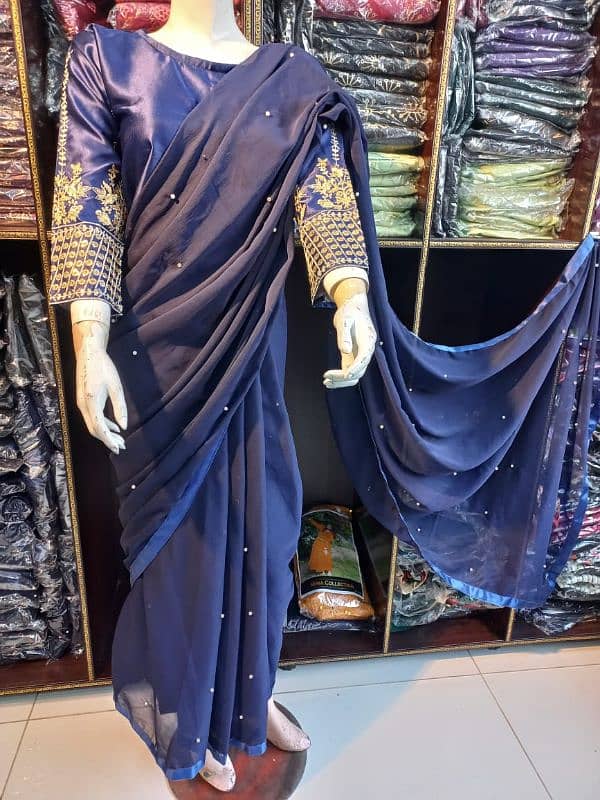 Pearl attached 7 yard saree 4