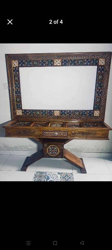 dressing console table with Frame in solid wood  mix design for sale 1