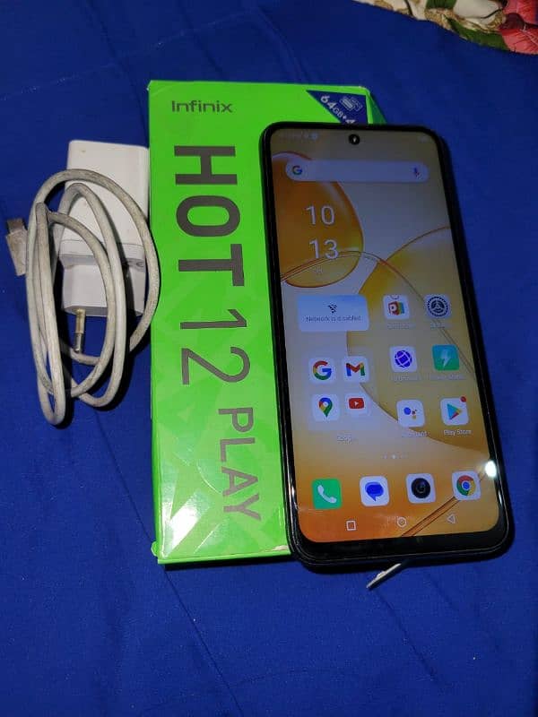 Infinix hot 12 play with box and oppo original Charger 6