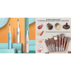 Combination of New Electric Toothbrush and 13 Pieces Make up Brushes 0