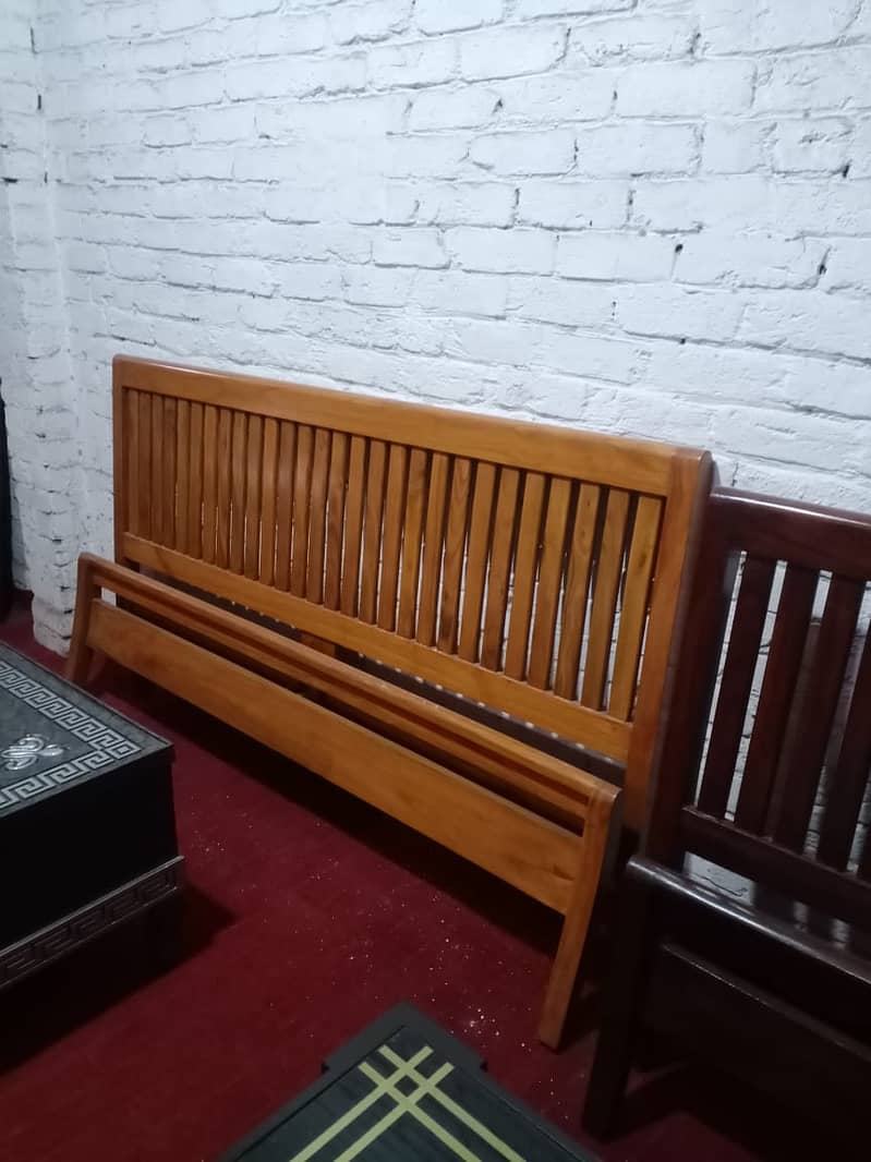 single Bed or double bed solid wood kikar mukamal tyar 45k or 95k 11