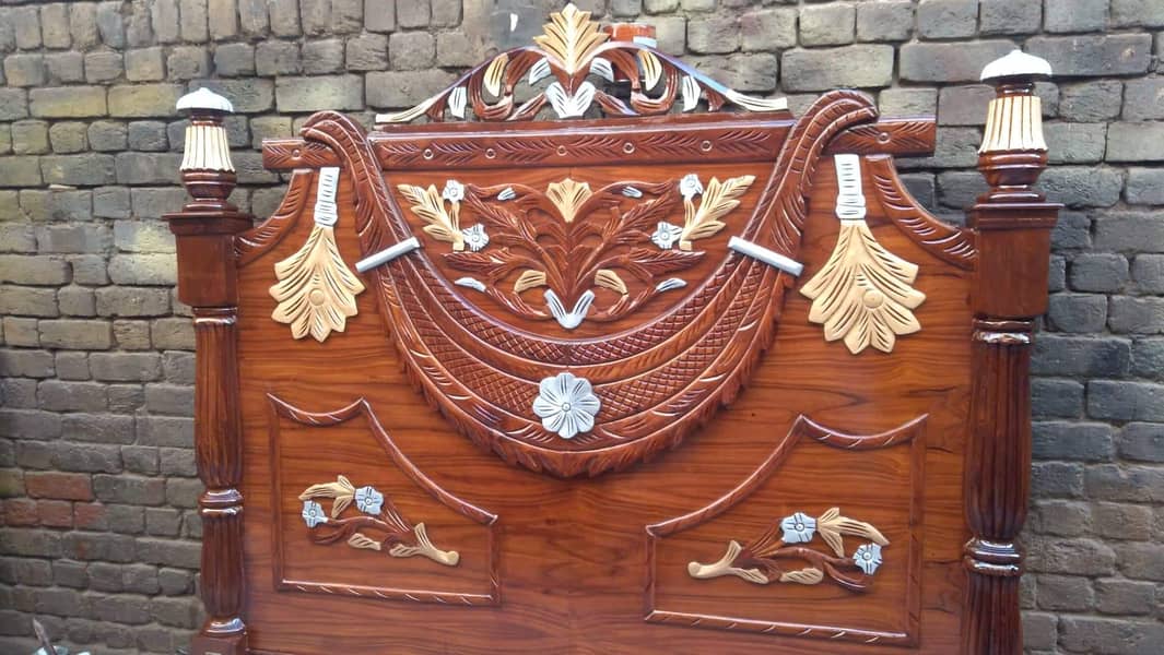 single Bed or double bed solid wood kikar mukamal tyar 45k or 95k 15