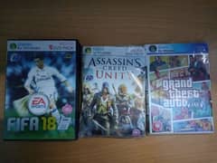 GTA V, AC Unity & FIFA 18 PC Dvds available for sale